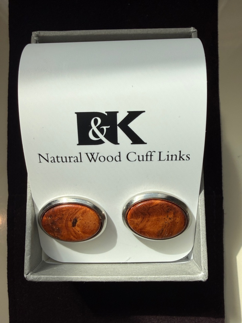 David & Kesler Natural Wood Cuff Links